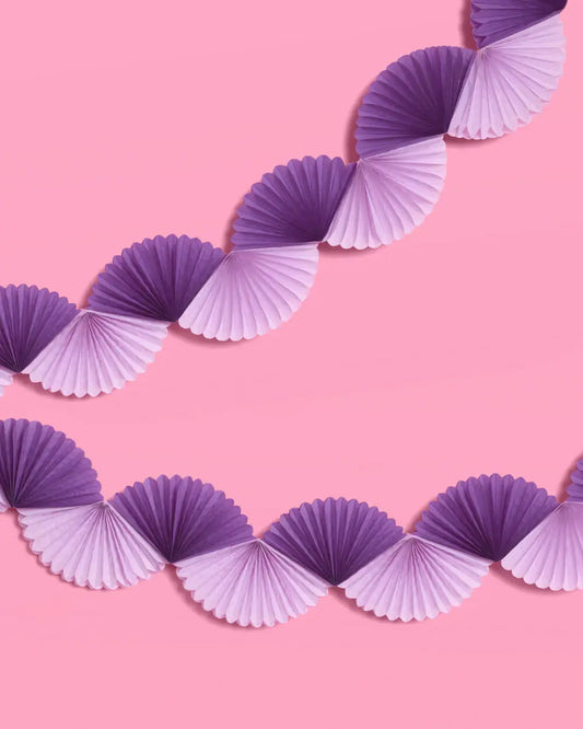 Purple Garland - paper fan banner xo, Fetti