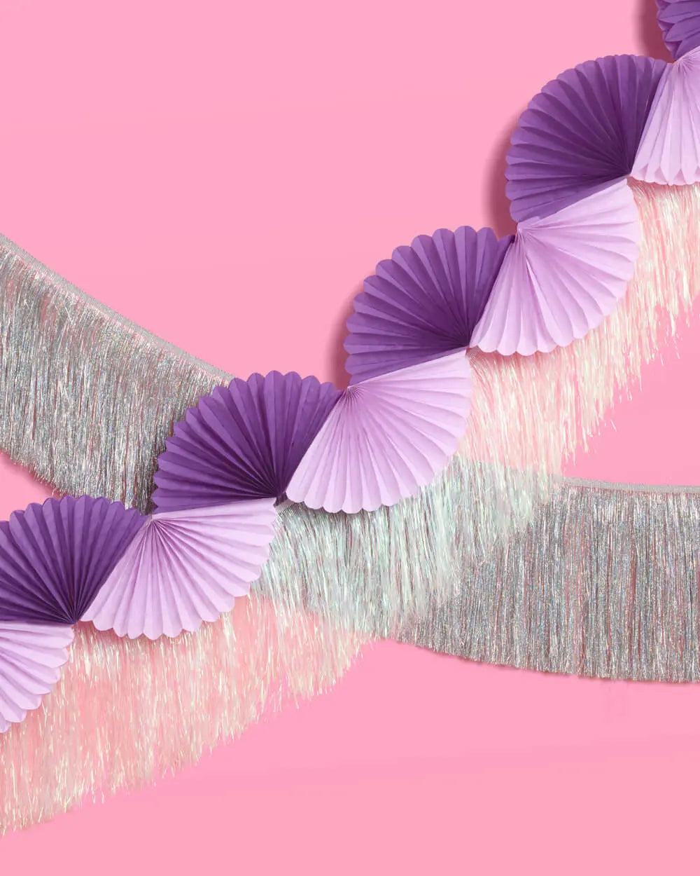 Purple Garland - paper fan banner xo, Fetti