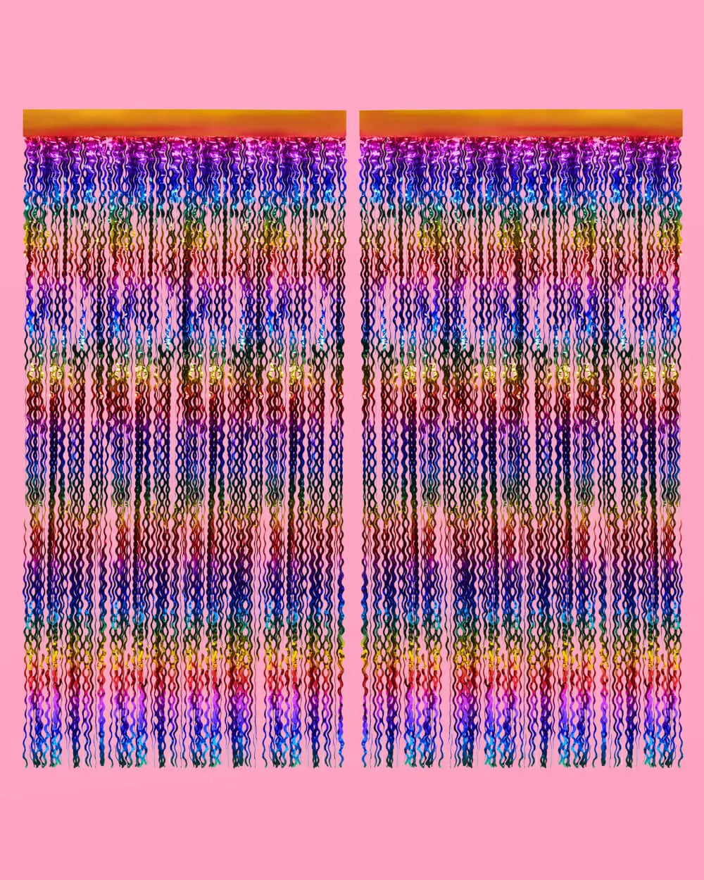 Rain On Me Curtain - wavy foil curtain xo, Fetti