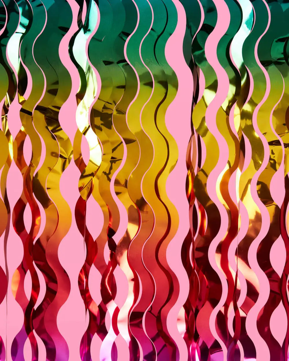 Rain On Me Curtain - wavy foil curtain xo, Fetti