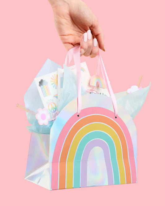 Rainbow Gift Bags - 10 iridescent + rainbow bags xo, Fetti
