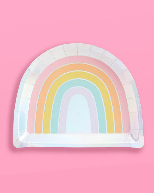 Rainbow Plates - 25 paper plates xo, Fetti