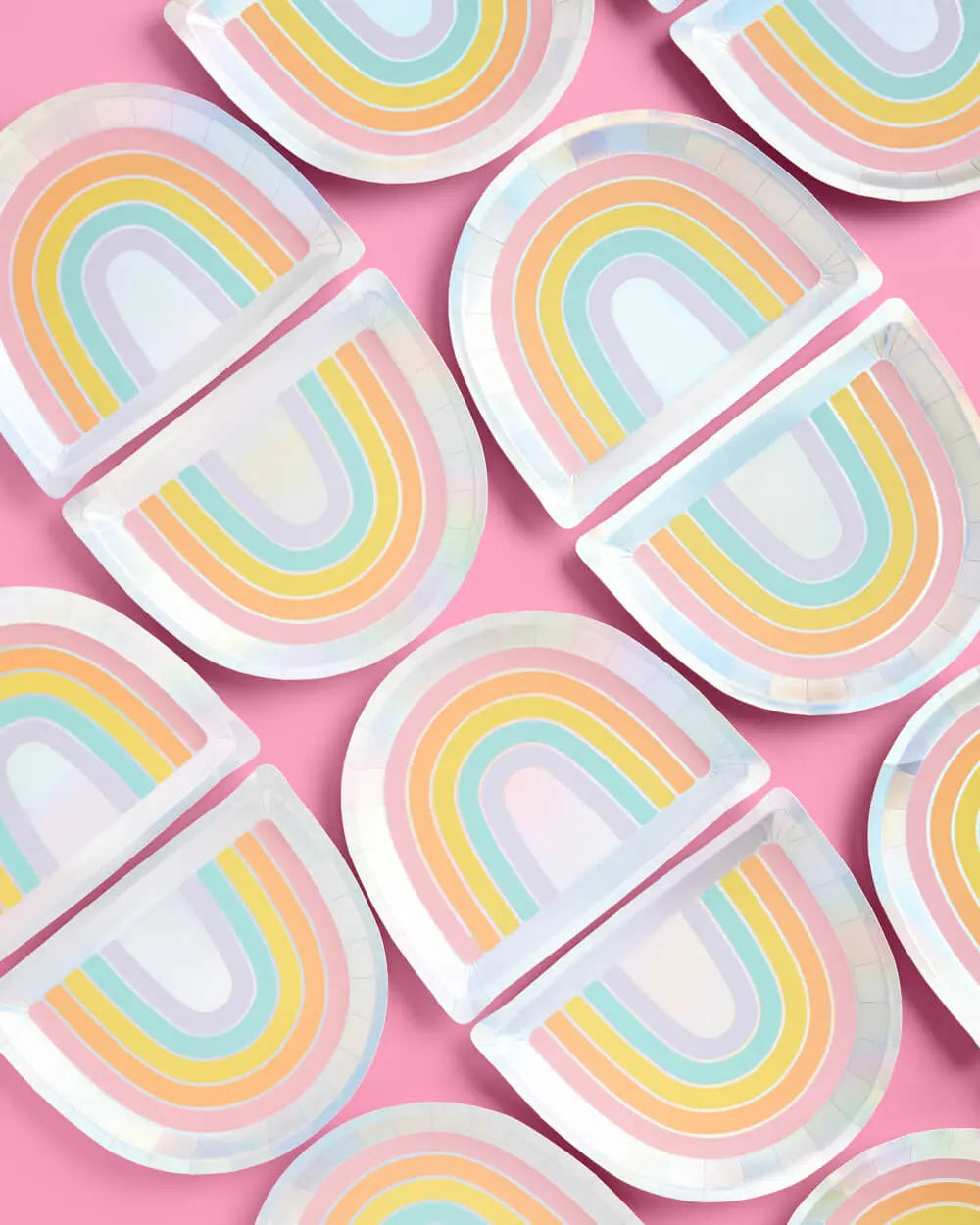 Rainbow Plates - 25 paper plates xo, Fetti