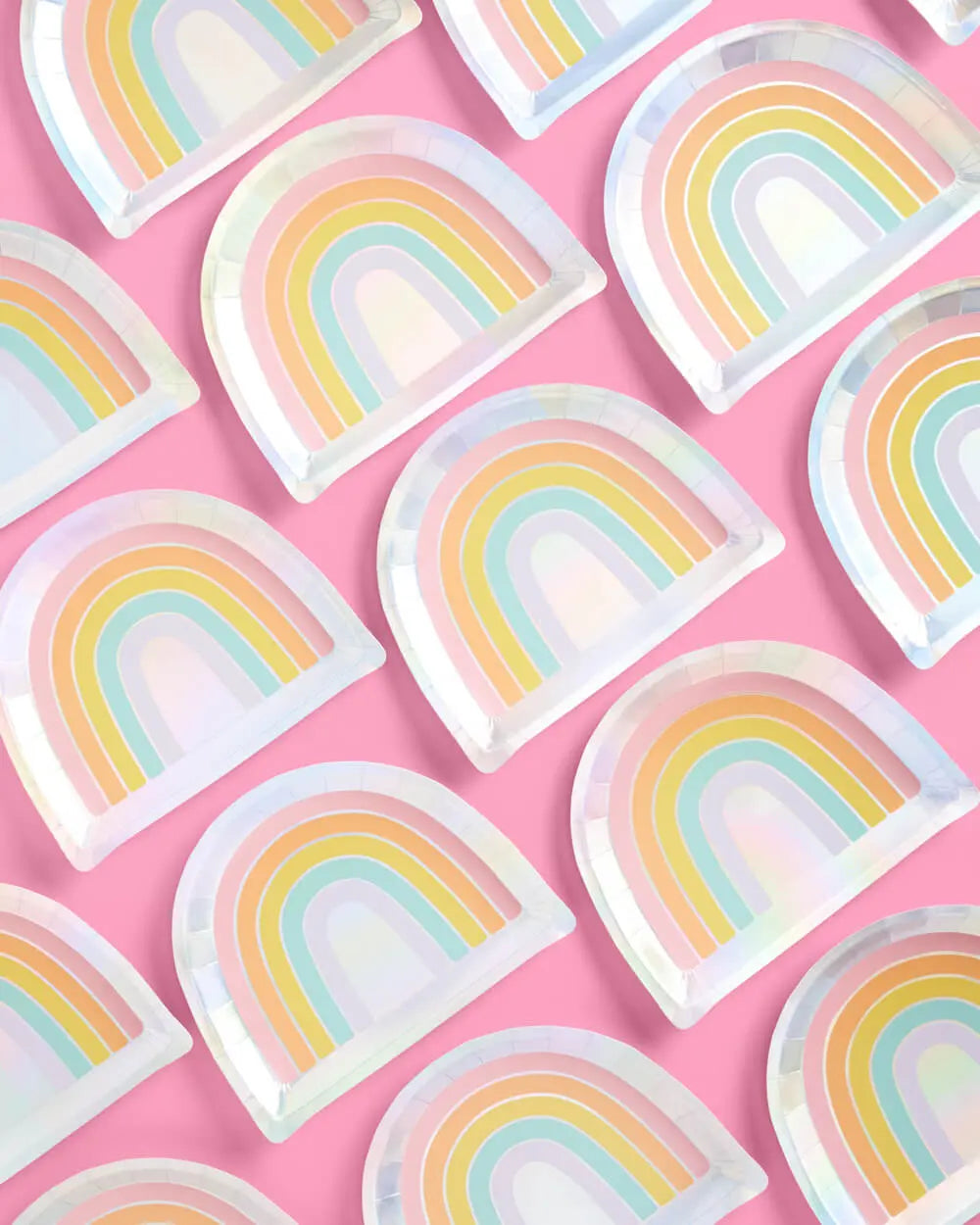 Rainbow Plates - 25 paper plates xo, Fetti
