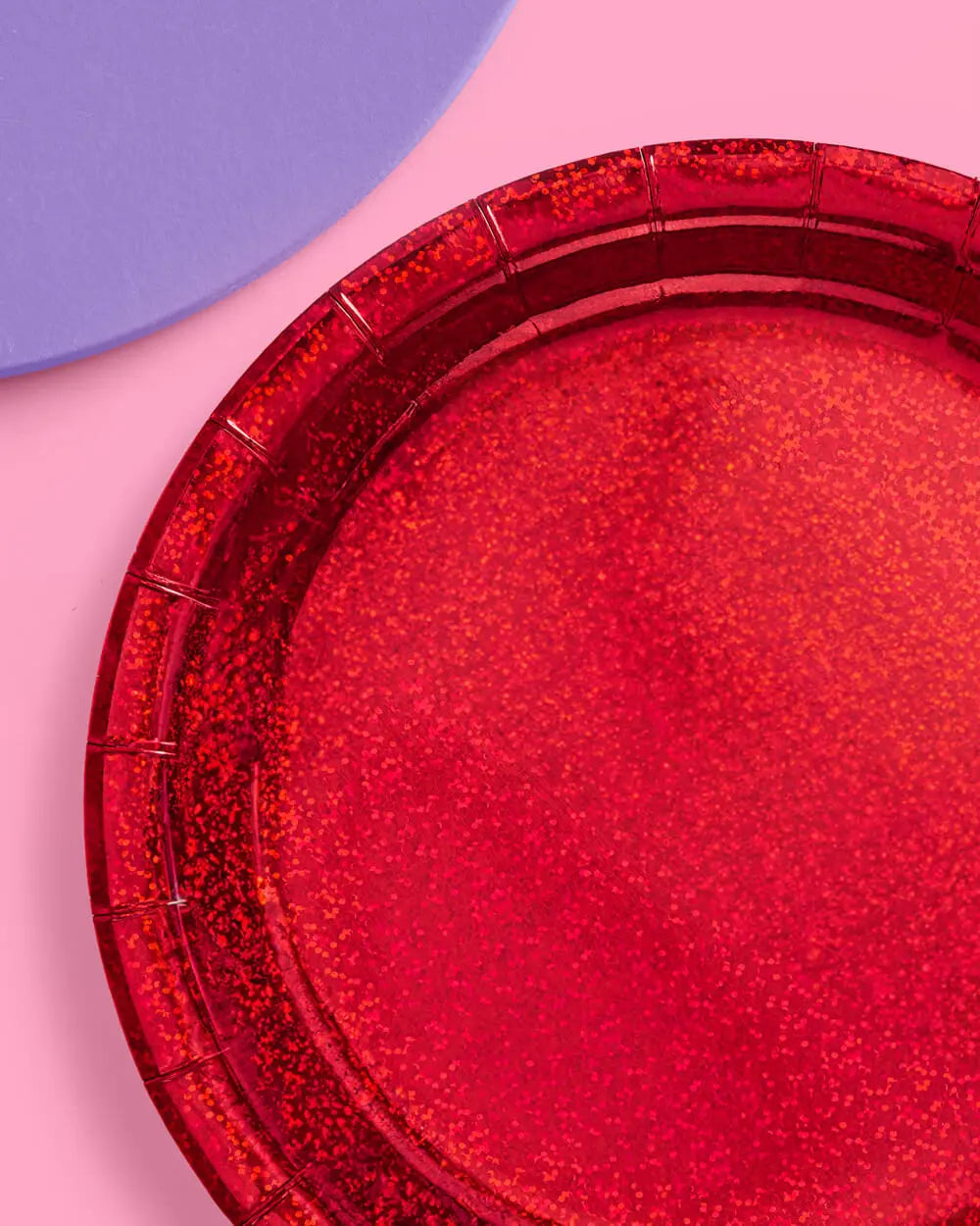 Red Shimmer Plates - 25 paper plates xo, Fetti