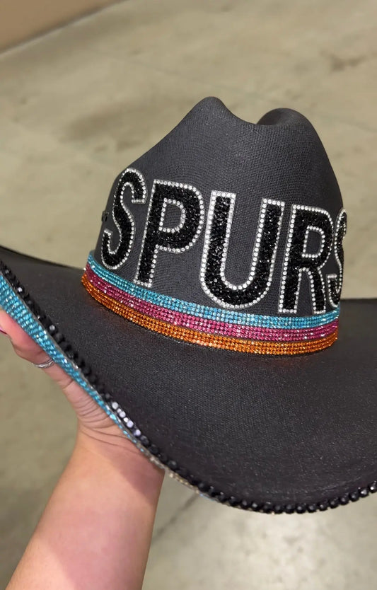 Retro Spurs Hat Rhinestone Cowgirl