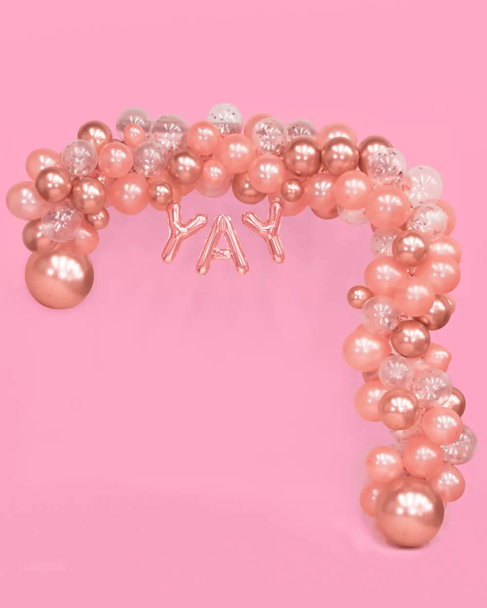 Rose Gold Forever Kit - 150 pc balloon arch xo, Fetti