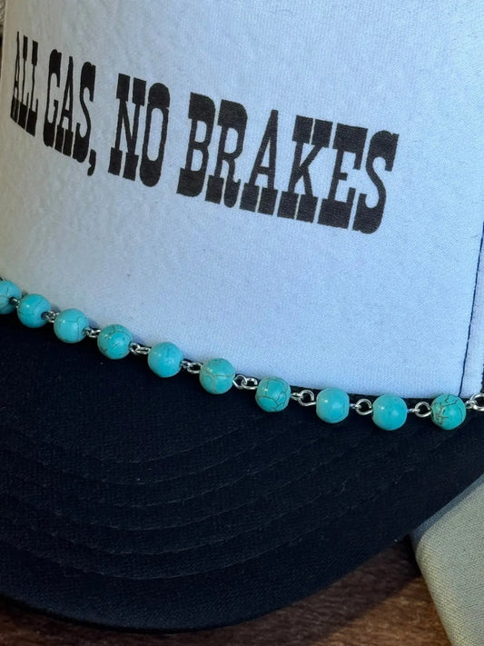 Round Turquoise Bead Trucker Hat Chain Wild Junkie
