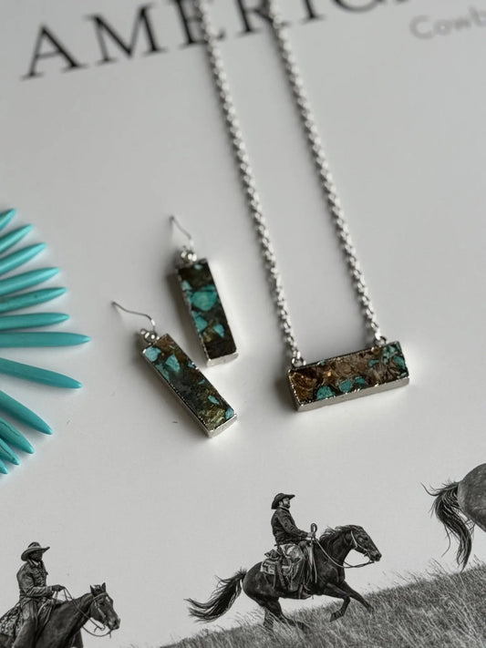 Rustic Turquoise Bar Necklace Wild Junkie