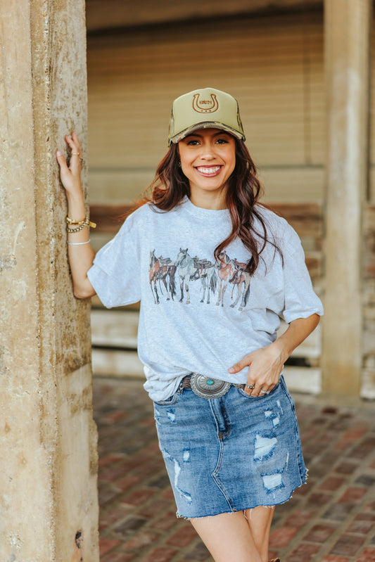 Saddled Horses Graphic Tee Wild Junkie