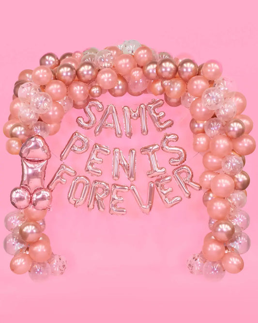 Same Penis Forever Kit - 150 pc balloon arch xo, Fetti