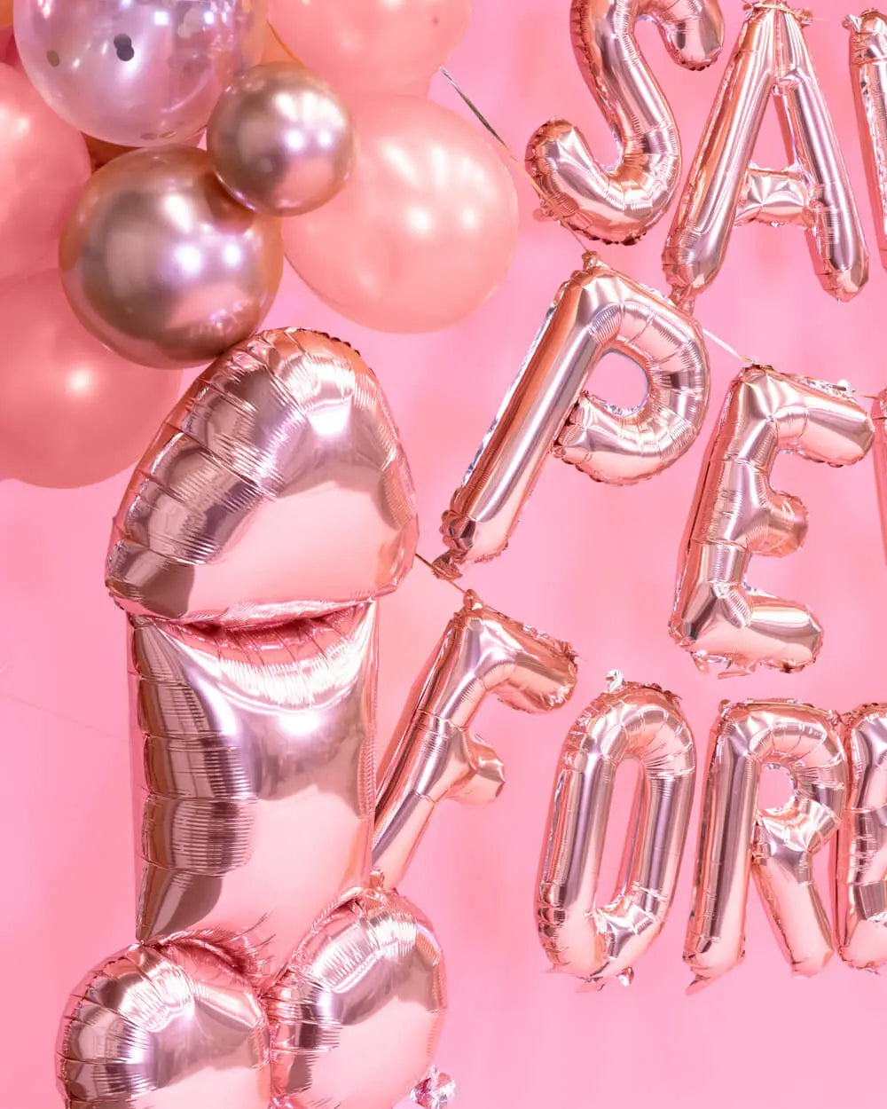 Same Penis Forever Kit - 150 pc balloon arch xo, Fetti