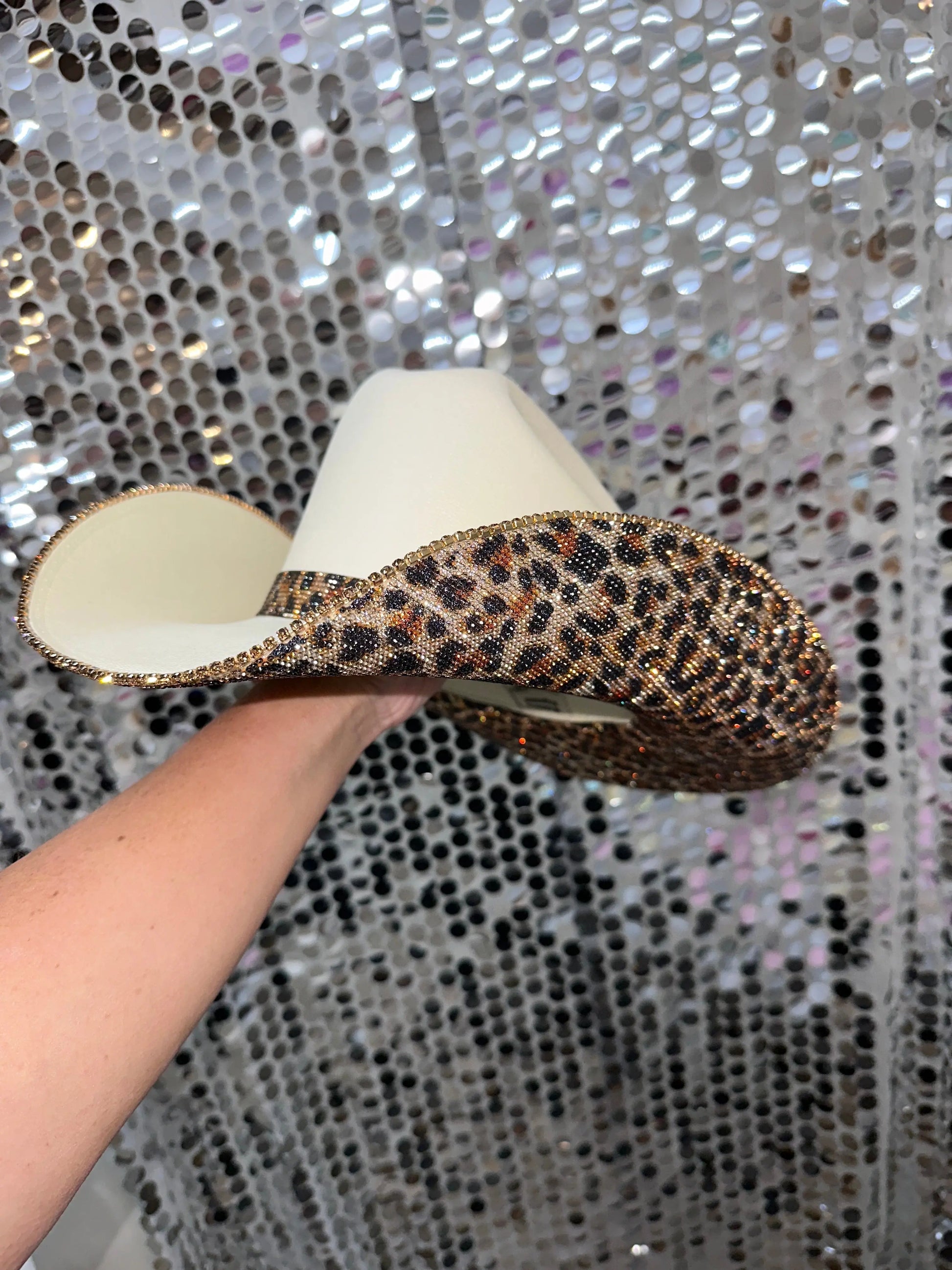 Sand & Leopard Hat (Square Style) Rhinestone Cowgirl