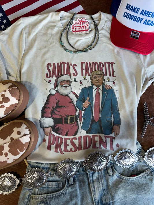 Santas Favorite President Graphic Tee Wild Junkie