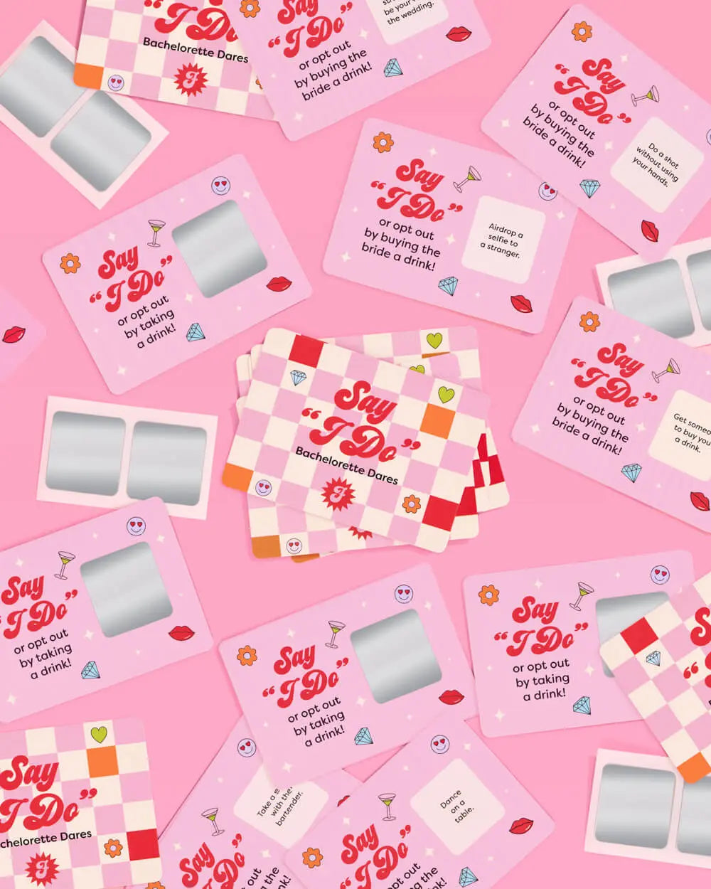 Say I Do Card Game -  25 scratch off dare cards xo, Fetti