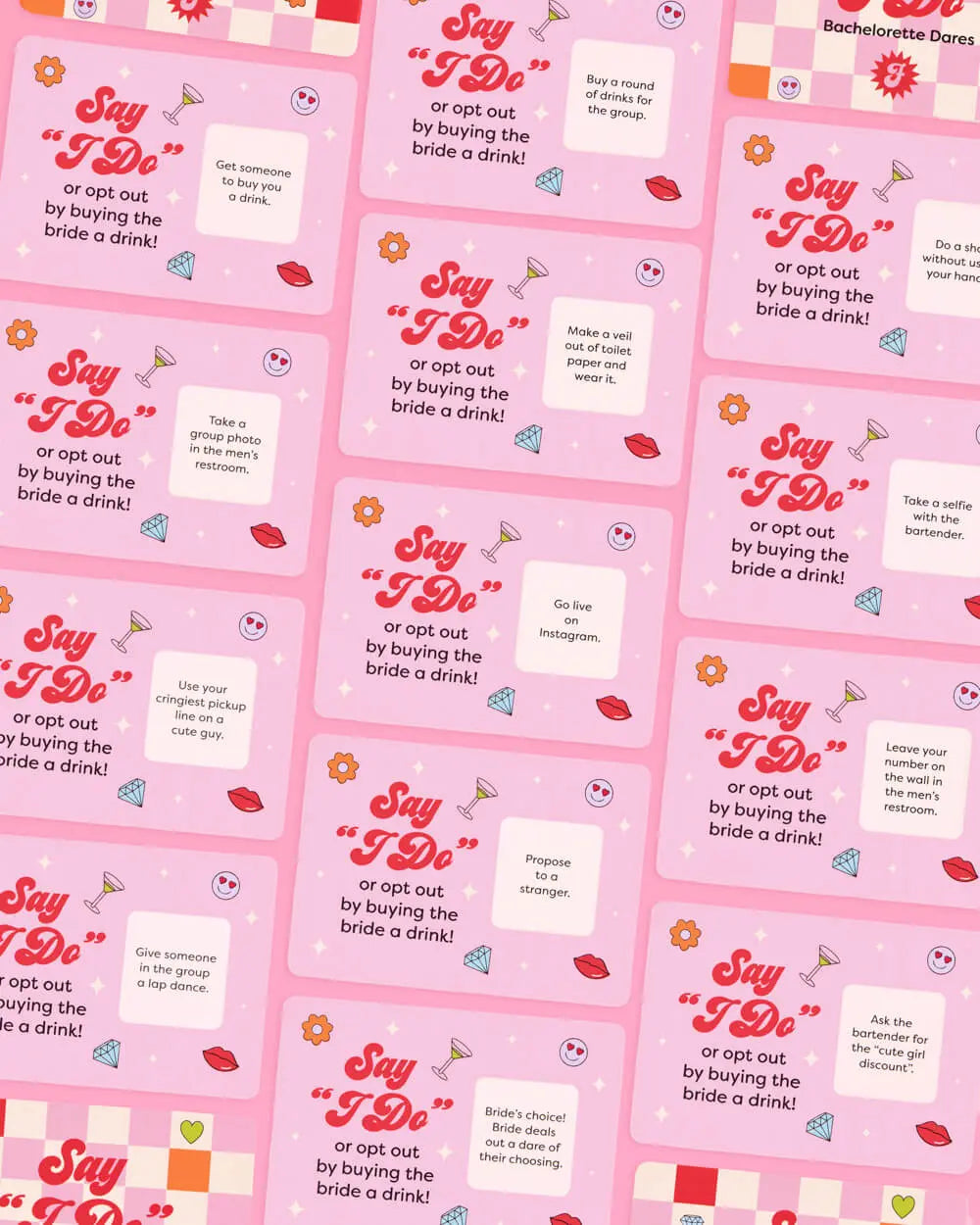 Say I Do Card Game -  25 scratch off dare cards xo, Fetti