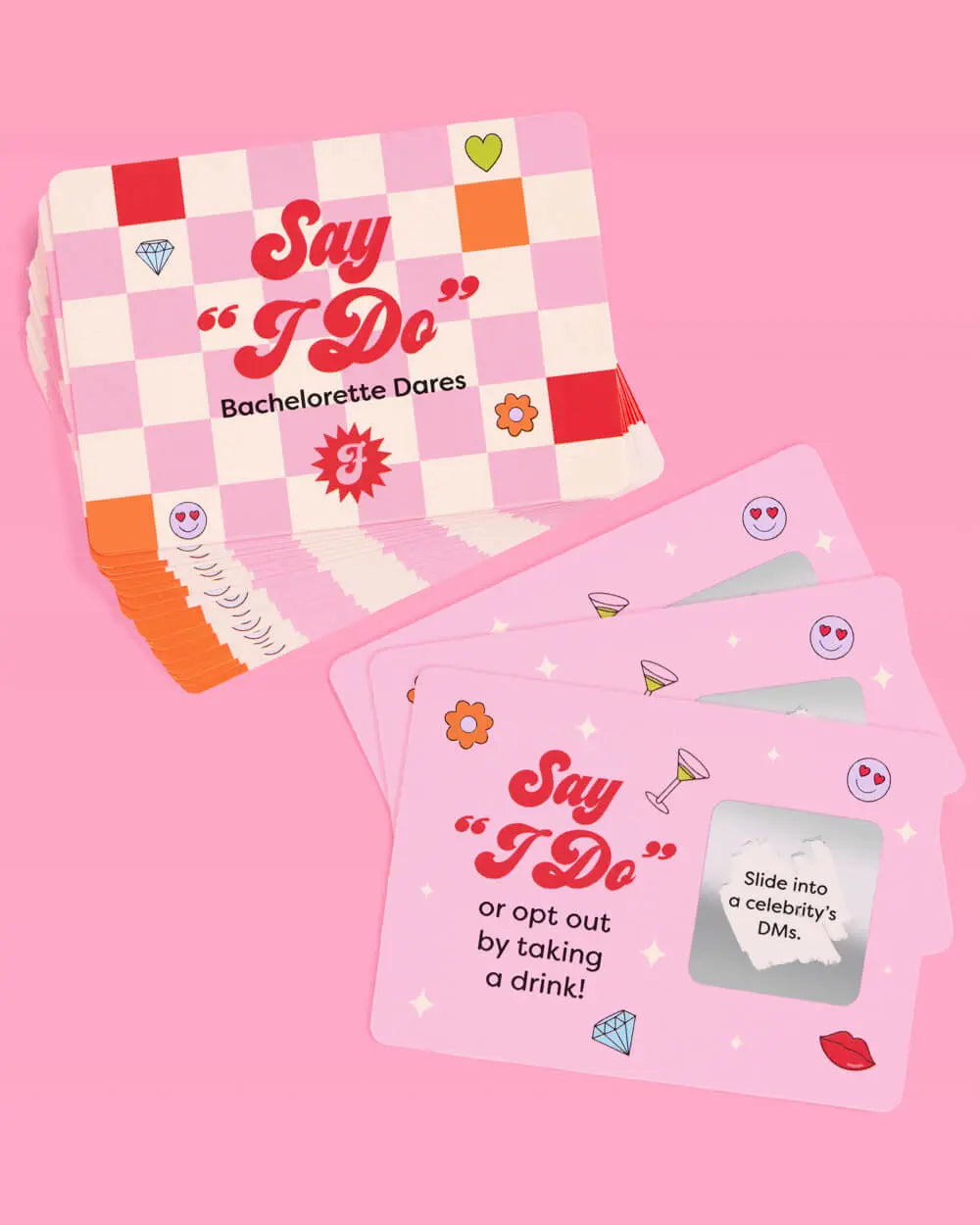 Say I Do Card Game -  25 scratch off dare cards xo, Fetti