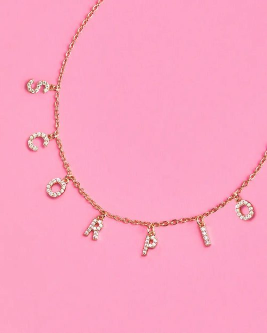 Scorpio Season Necklace - pave necklace xo, Fetti