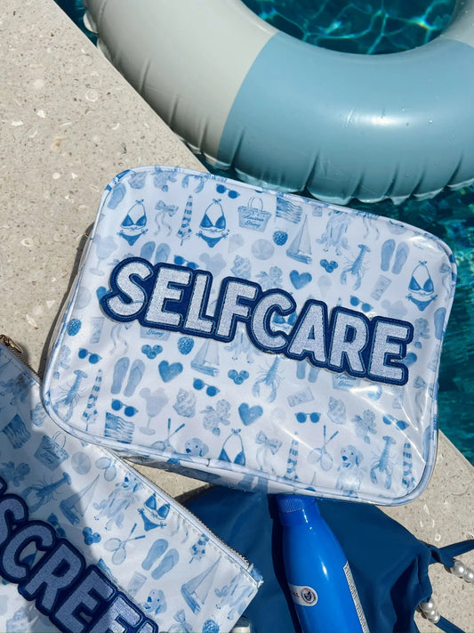 Self Care - Blue Americana Clear Coat XL Bag KenzKustomz