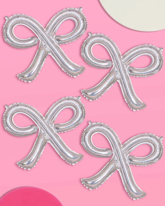 Shimmer Bow Balloons - 4 iridescent balloons xo, Fetti