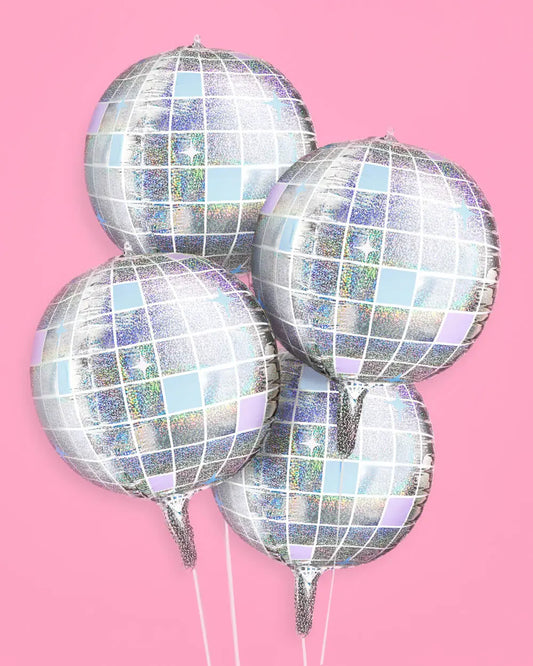 Shimmer Disco Balloon - 4 disco ball balloons xo, Fetti