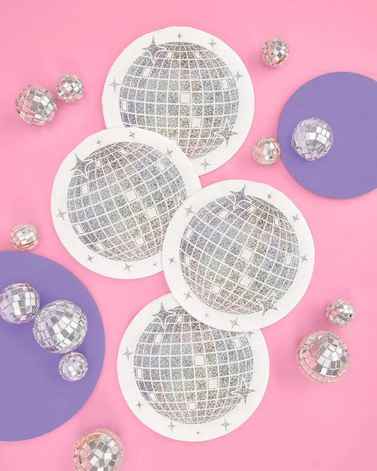 Shimmer Disco Napkin - 25 foil napkins xo, Fetti