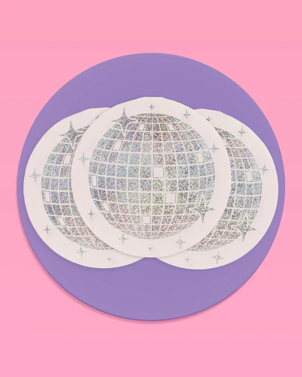 Shimmer Disco Pack - tablecloth, plates + napkins xo, Fetti