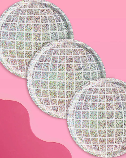 Shimmer Disco Plates - 25 foil paper plates xo, Fetti