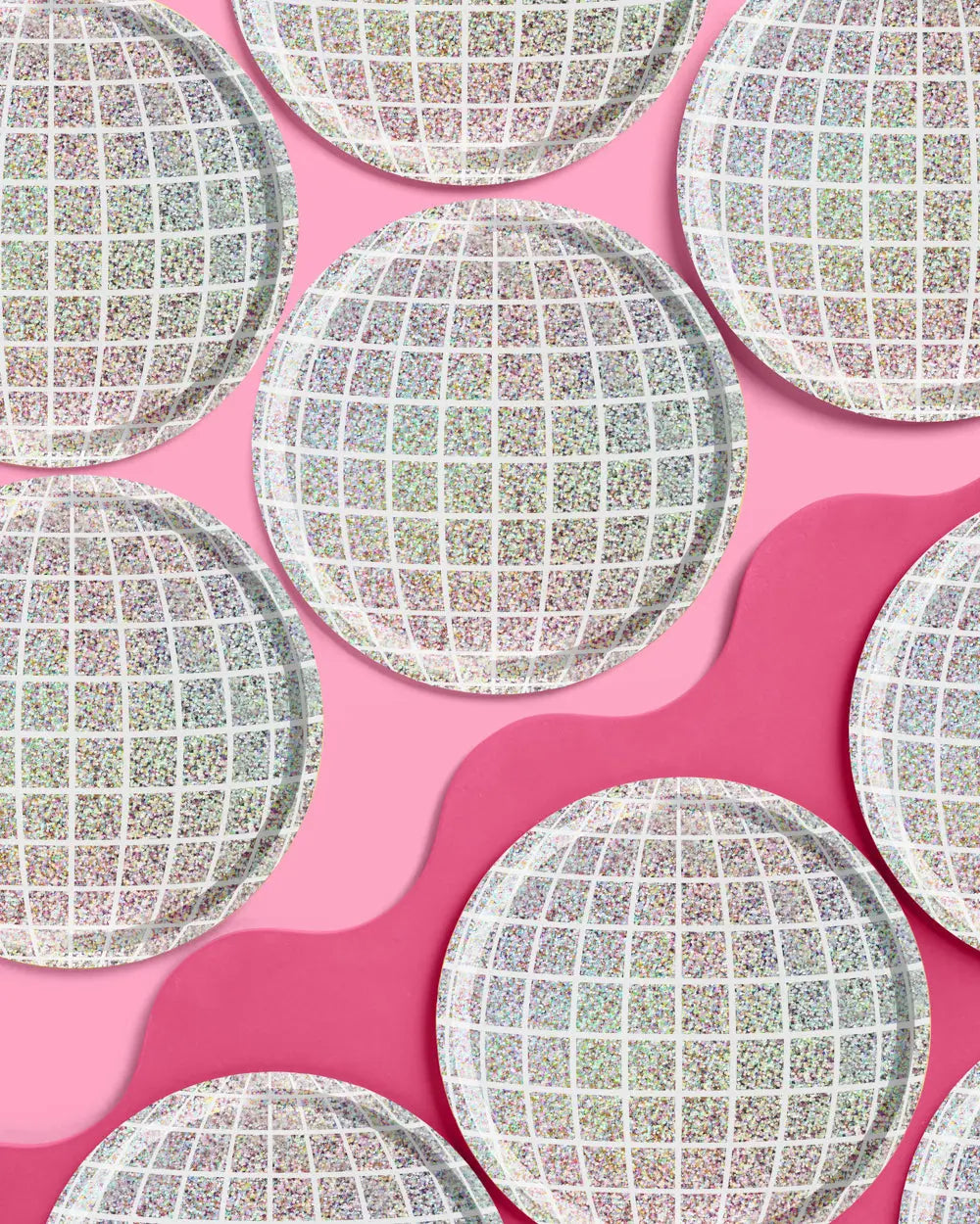 Shimmer Disco Plates - 25 foil paper plates xo, Fetti