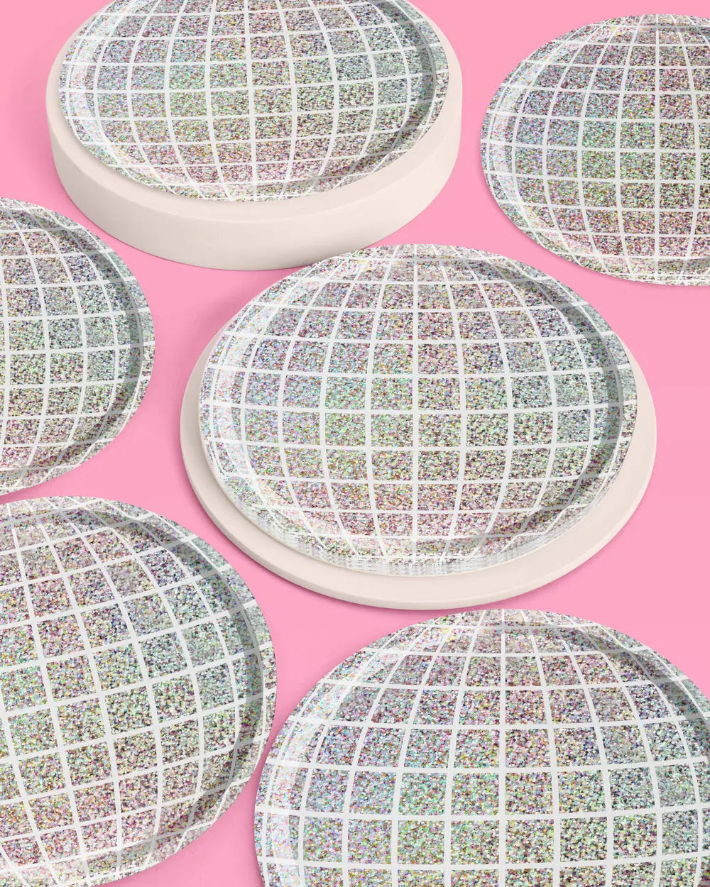 Shimmer Disco Plates - 25 foil paper plates xo, Fetti