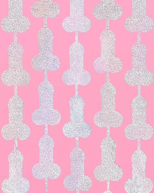 Shimmer P3N!5 Curtain - iridescent foil curtain xo, Fetti