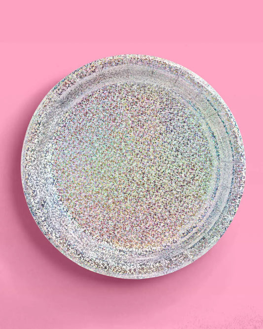 Shimmer Plates - 25 paper plates xo, Fetti