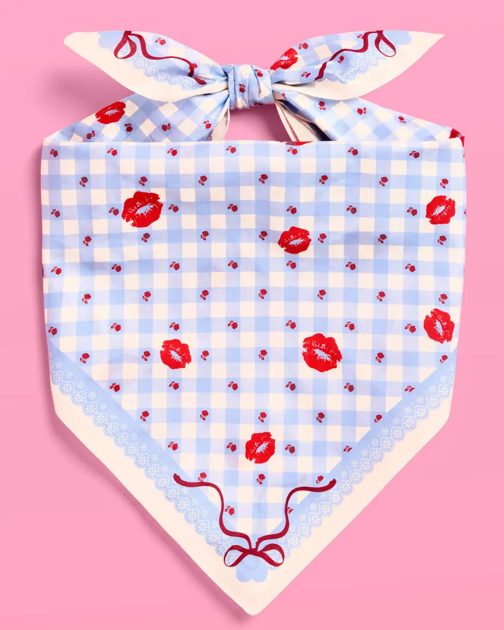 Short N' Sweet Headscarf - gingham cotton scarf xo, Fetti