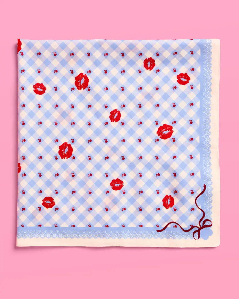 Short N' Sweet Headscarf - gingham cotton scarf xo, Fetti