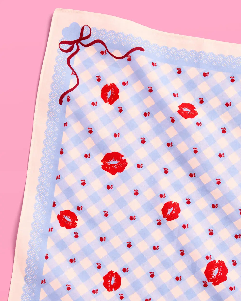 Short N' Sweet Headscarf - gingham cotton scarf xo, Fetti