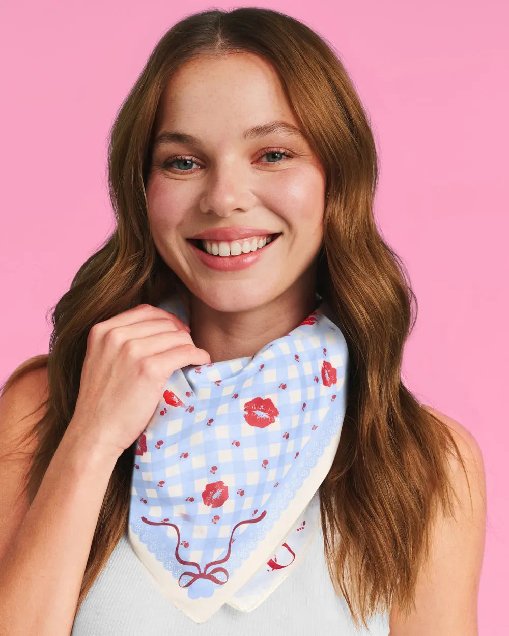 Short N' Sweet Headscarf - gingham cotton scarf xo, Fetti