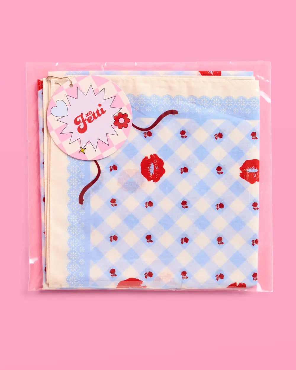 Short N' Sweet Headscarf - gingham cotton scarf xo, Fetti