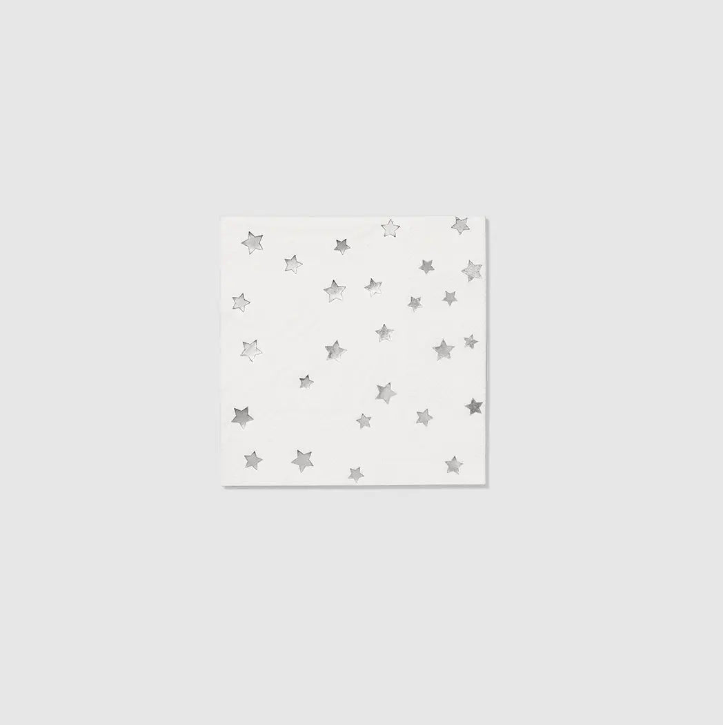 Silver Stars Cocktail Napkins (25 per pack) Coterie