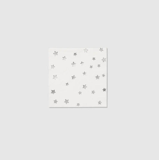 Silver Stars Cocktail Napkins (25 per pack) Coterie