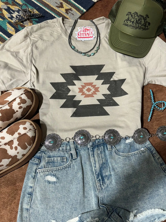 Simple Aztec Graphic Tee Wild Junkie