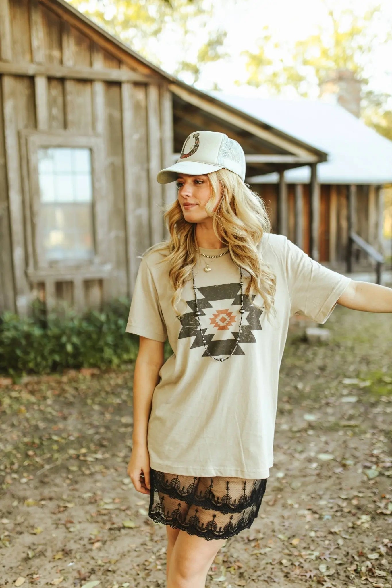 Simple Aztec Graphic Tee Wild Junkie