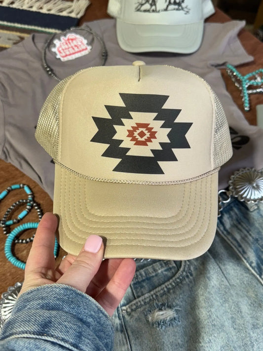Simple Aztec Trucker Hat Wild Junkie