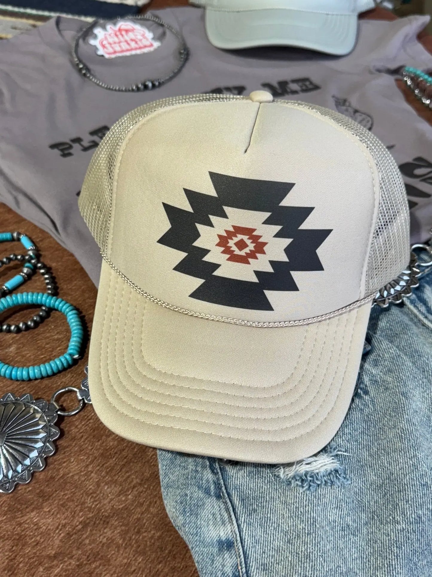 Simple Aztec Trucker Hat Wild Junkie