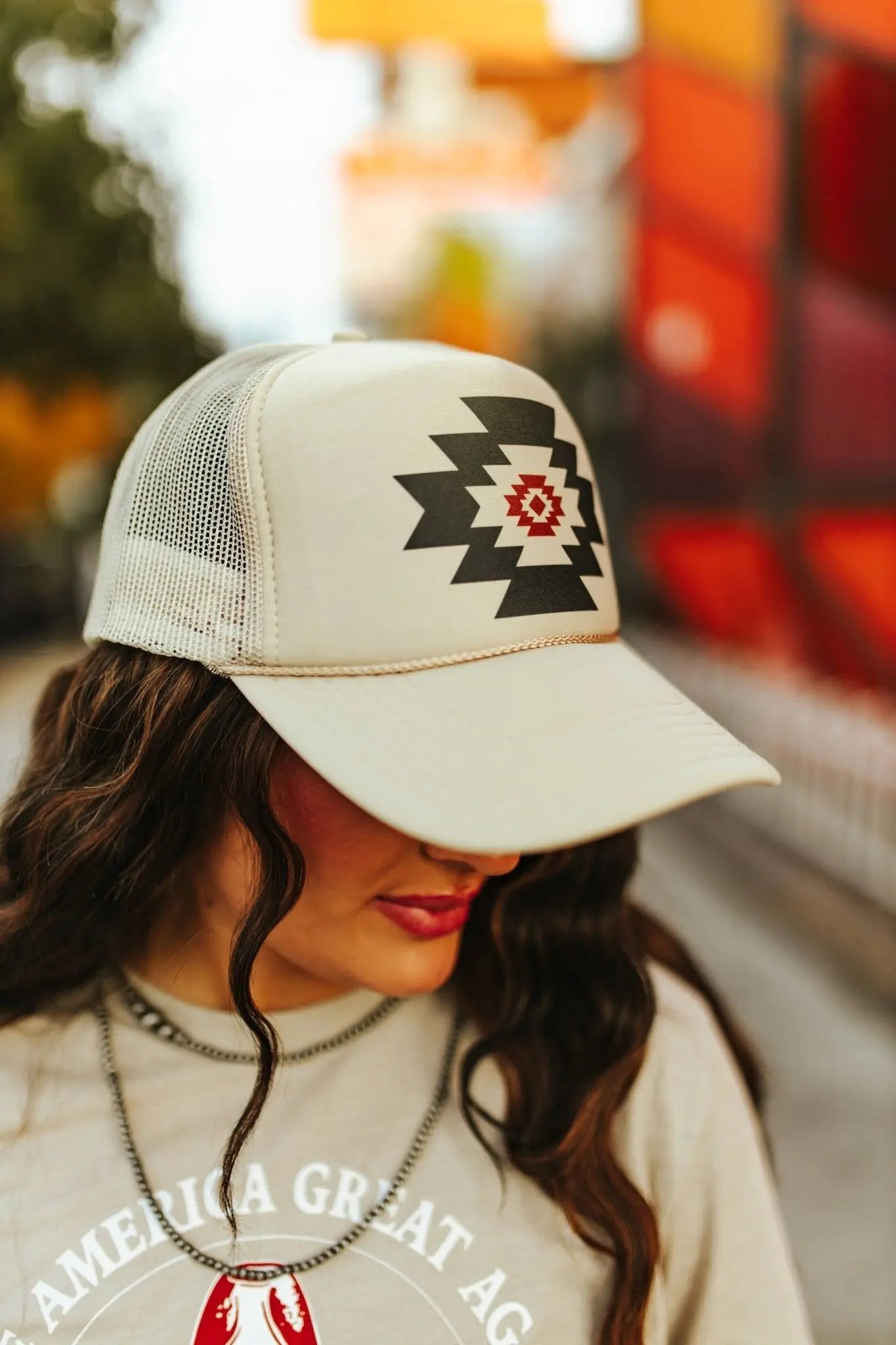 Simple Aztec Trucker Hat Wild Junkie