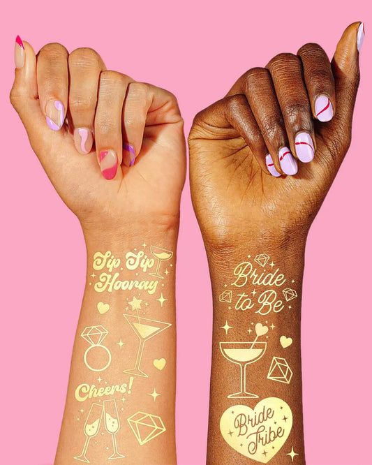 Sippin’ Pretty Tats -  54 foil temporary tattoos xo, Fetti