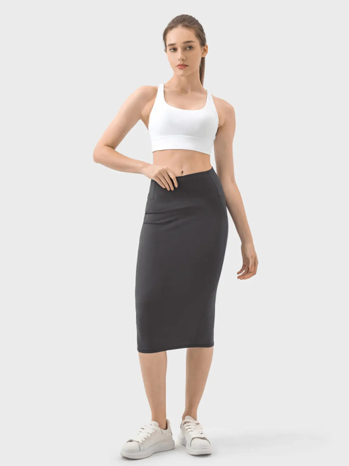 Slit Wrap Active Skirt Trendsi