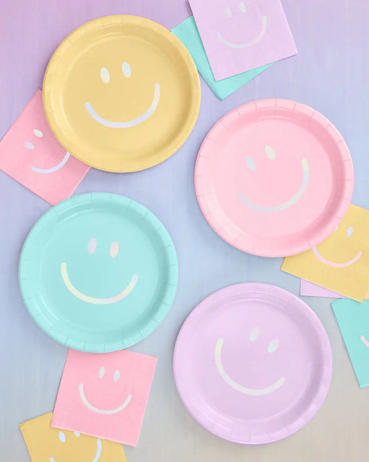 Smiley Plates - 24 paper plates xo, Fetti