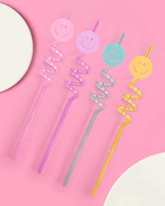 Smiley Straws - 16 reusable straws xo, Fetti