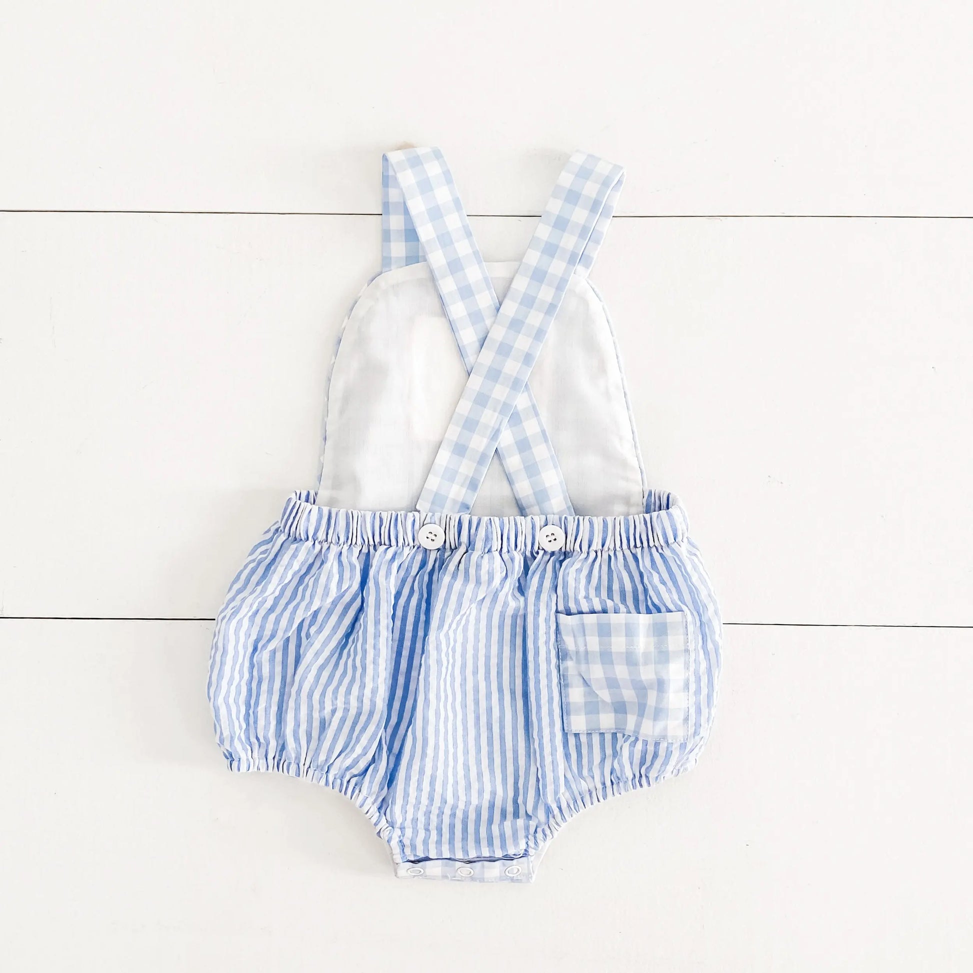 Smocked Blue First Birthday Bubble - Latchkey