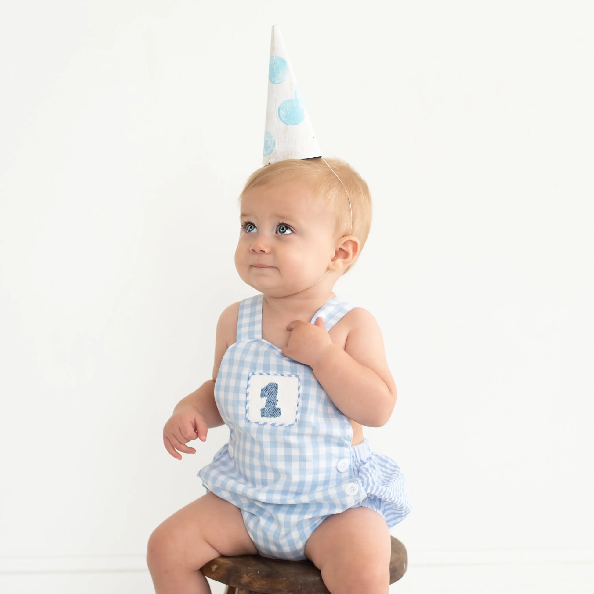 Smocked Blue First Birthday Bubble - Latchkey